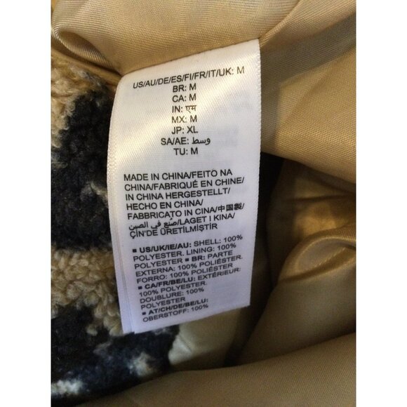 Daily Ritual Womens Leopard Cheetah Print Teddy Bear Jacket Coat Mob Wife Size M - Picture 6 of 7